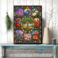 Stained Glass Bloom Jigsaw Puzzle 1000 Pieces