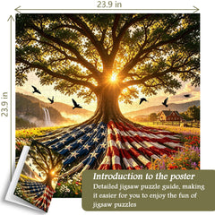 Flag Roots Sunset Oak Jigsaw Puzzle 1000 Pieces