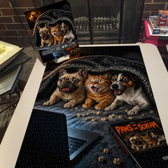 Fur-baby Horror Movie Night Jigsaw Puzzle 1000 Pieces