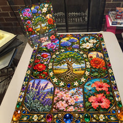 Stained Glass Bloom Jigsaw Puzzle 1000 Pieces