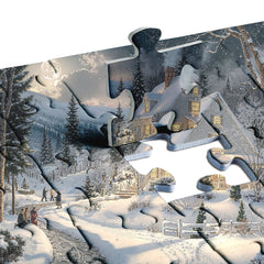 Puzzle di notte innevata al chiaro di luna 1000 pezzi