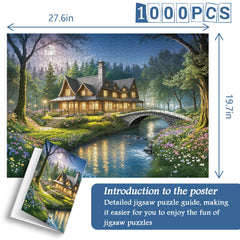 Twilight Cabin Glow Jigsaw Puzzle 1000 Pieces
