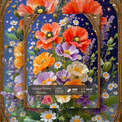 Golden Frame Florals Jigsaw Puzzle 1000 Pieces