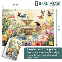 Garden Fountain Jigsaw Puzzle 1000 Pieces