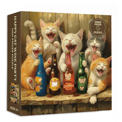 Happy Cat Wine Party Puzzles 1000 Stücke