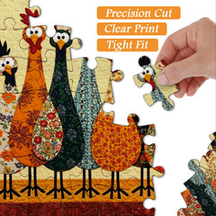 Puzzle con Polli in Tessuto, 1000 Pezzi