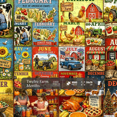 Twelve Farm Months Jigsaw Puzzle 1000 Pieces