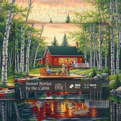 Sunset Stories by the Cabin Jigsaw Puzzle 1000 Pieces