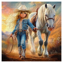 Blonde Cowgirl Jigsaw Puzzle 1000 Pieces