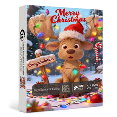 Light Reindeer Delight Jigsaw Puzzle 1000 Pieces