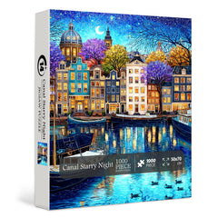 Puzzle Canale Notte Stellata 1000 Pezzi