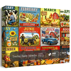 Twelve Farm Months Jigsaw Puzzle 1000 Pieces