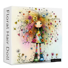Puzzle per bambola con capelli floreali, 1000 pezzi