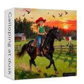 Galopando en el rompecabezas del anochecer 1000 piezas