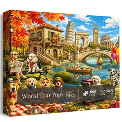 World Tour Pups Jigsaw Puzzle 1000 Pieces