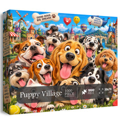 Puppy Village Jigsaw Puzzle 1000 Pieces