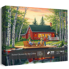 Sunset Stories by the Cabin Jigsaw Puzzle 1000 Pieces