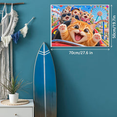 Cat Rollercoaster Jigsaw Puzzle 1000 Pieces