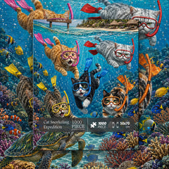 Cat Snorkeling Expedition Jigsaw Puzzle 1000 Pieces