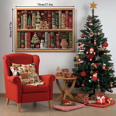 Cozy Christmas Bookshelf Jigsaw Puzzle 1000 Pieces