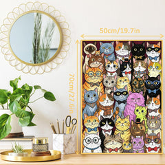 Whimsical Feline Family Portrait Jigsaw Puzzle 1000 Pieces