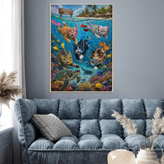 Cat Snorkeling Expedition Jigsaw Puzzle 1000 Pieces