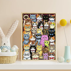 Whimsical Feline Family Portrait Jigsaw Puzzle 1000 Pieces