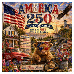 Patriotic Highland Cow Jigsaw Puzzle 1000 Pieces