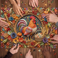 Harvest Rooster Decor Jigsaw Puzzle 1000 Piece