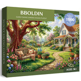 Puzzle da giardino con altalena soleggiata, 1000 pezzi