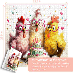 Puzzle di compleanno di pollo Bash 1000 pezzi