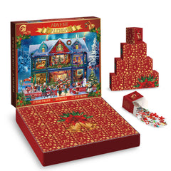 Calendrier de l'Avent en Puzzle de 1000 Pièces de la Propriété Festive d'Hiver