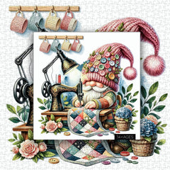 Quilt Craft Gnome Jigsaw Puzzle 1000 Pieces