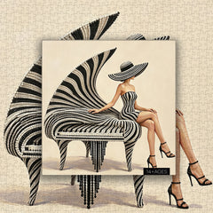 Monochrome Piano Muse Jigsaw Puzzle 1000 Pieces