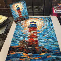 Mosaik -Leuchtturmpuzzle 1000 Teile