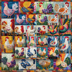Patchwork Chickens Jigsaw Puzzle 1000 Pieces