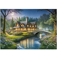 Twilight Cabin Glow Jigsaw Puzzle 1000 Pieces