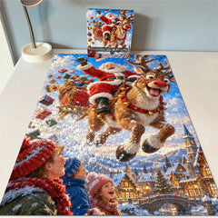 Reindeer Ride Jigsaw Puzzle 1000 Pieces