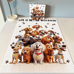 Life is Better with Dogs Jigsaw Puzzle 1000 Pieces
