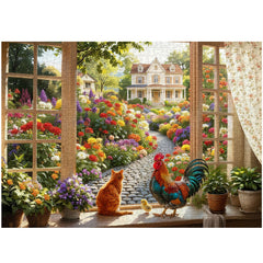 Countryside Window Scene Jigsaw Puzzle 1000 Pieces