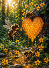 Sunlit Honey Heart Jigsaw Puzzle 1000 Pieces