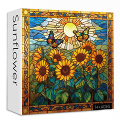 Puzzle di girasole in vetro colorato 1000 pezzi