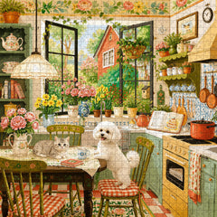 Farmhouse Floral Kitchen Jigsaw Puzzle 1000 Pieces