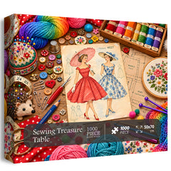Sewing Treasure Table Jigsaw Puzzle 1000 Pieces