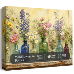 Wildflowers in Bottles Jigsaw Puzzle 1000 Pieces