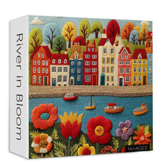 Puzzle con fiume in fiore, 1000 pezzi