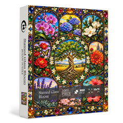 Stained Glass Bloom Jigsaw Puzzle 1000 Pieces