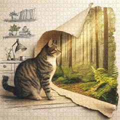 Das erforschende Katzenpuzzle 1000 Teile