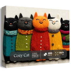Cozy Cat Art Jigsaw Puzzle 1000 Pieces