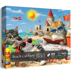 Beach Cat Party Jigsaw Puzzle 1000 Pieces
